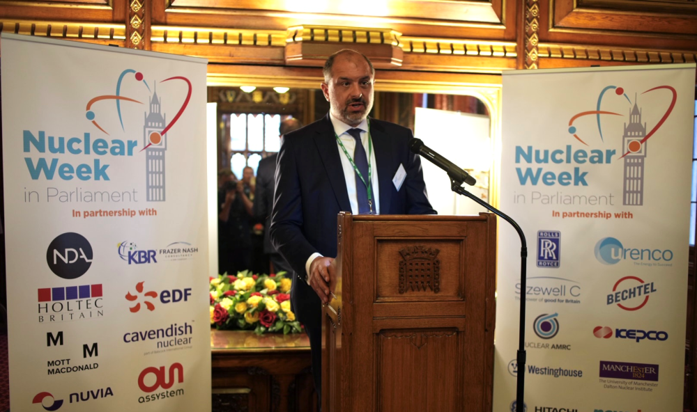 Laurent Odeh, CCO, addressing Nuclear Week in Parliament reception