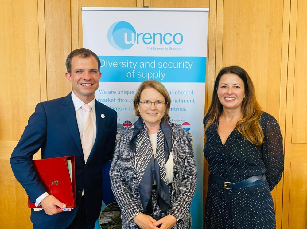 Bridget Sparrow, COO, with Minister Andrew Bowie and MP Joy Morrissey