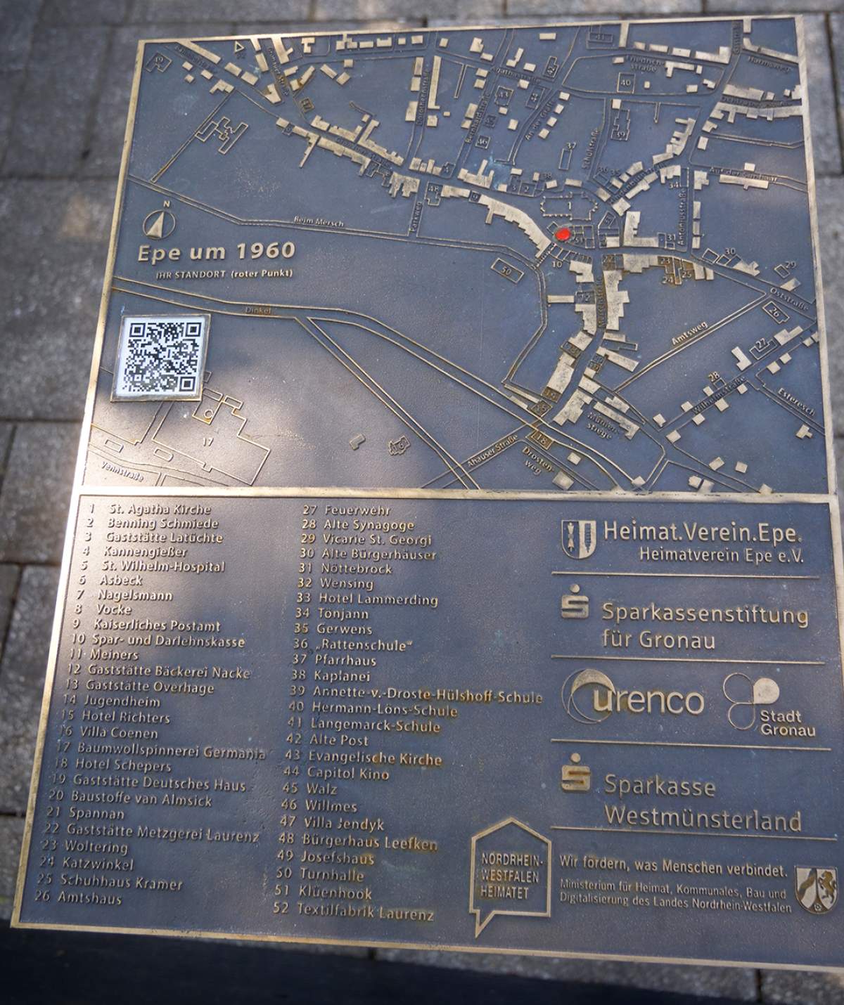 <p>Official unveiling of the bronze town model in Gronau-Epe, attended by official representatives from the city, district, and state, with financial support from Urenco.</p>