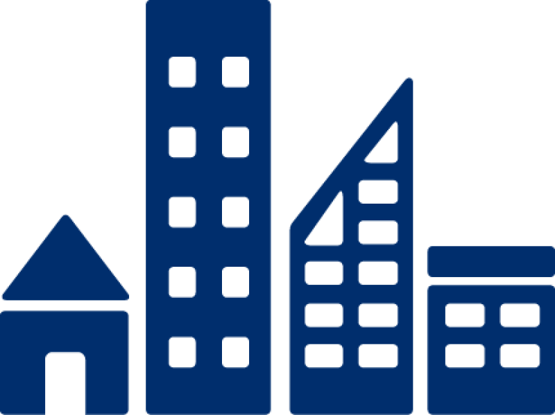 icon with buildings representing households