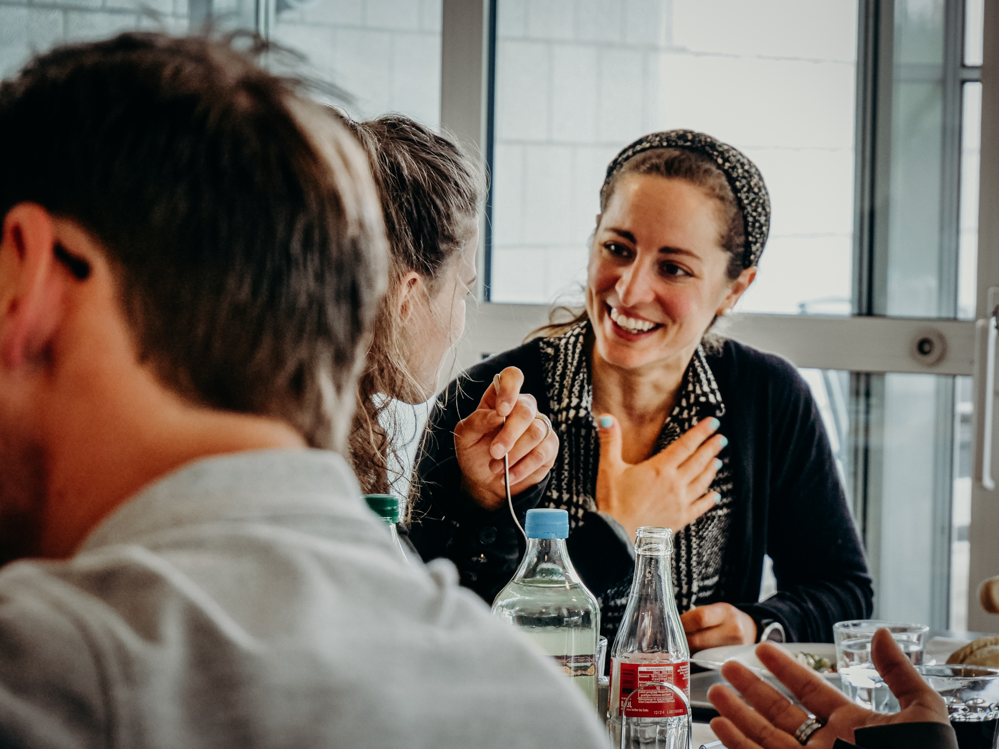 close-up of two people doing calculations