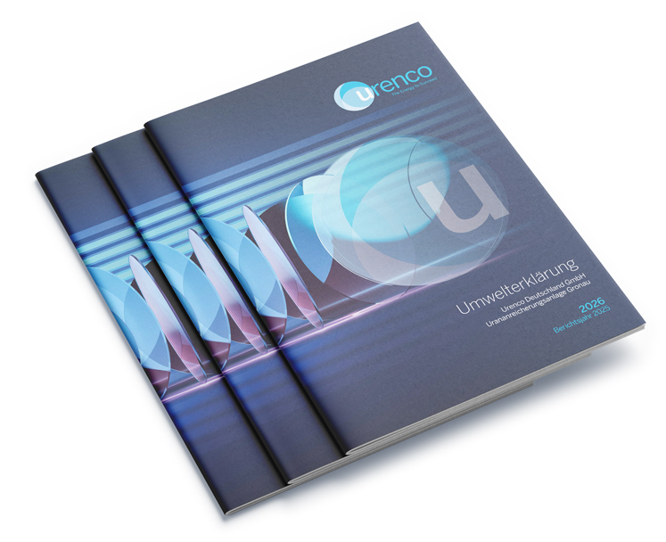 environmental report featuring a blue cover and urenco logo